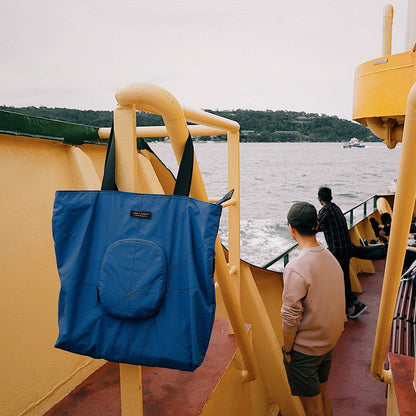 TREE RPET Foldable Tote - Navy fits all your belongings and free your hands.