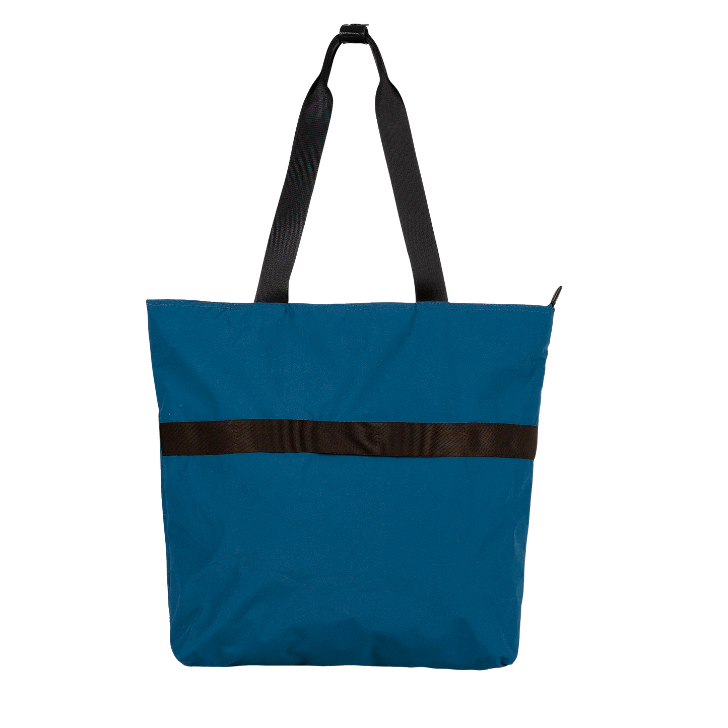 TREE RPET Foldable Tote - Navy, product back view, come with luggage handle sleeve.