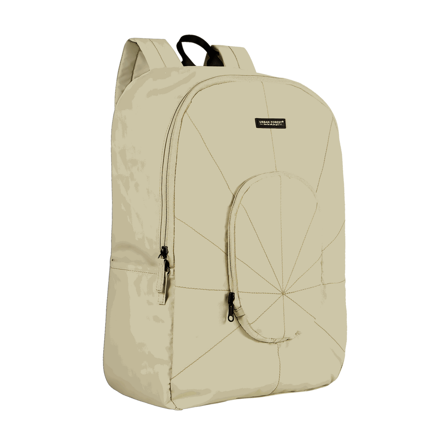 TREE RPET Foldable Backpack - Khaki - Angled Shot -when extended