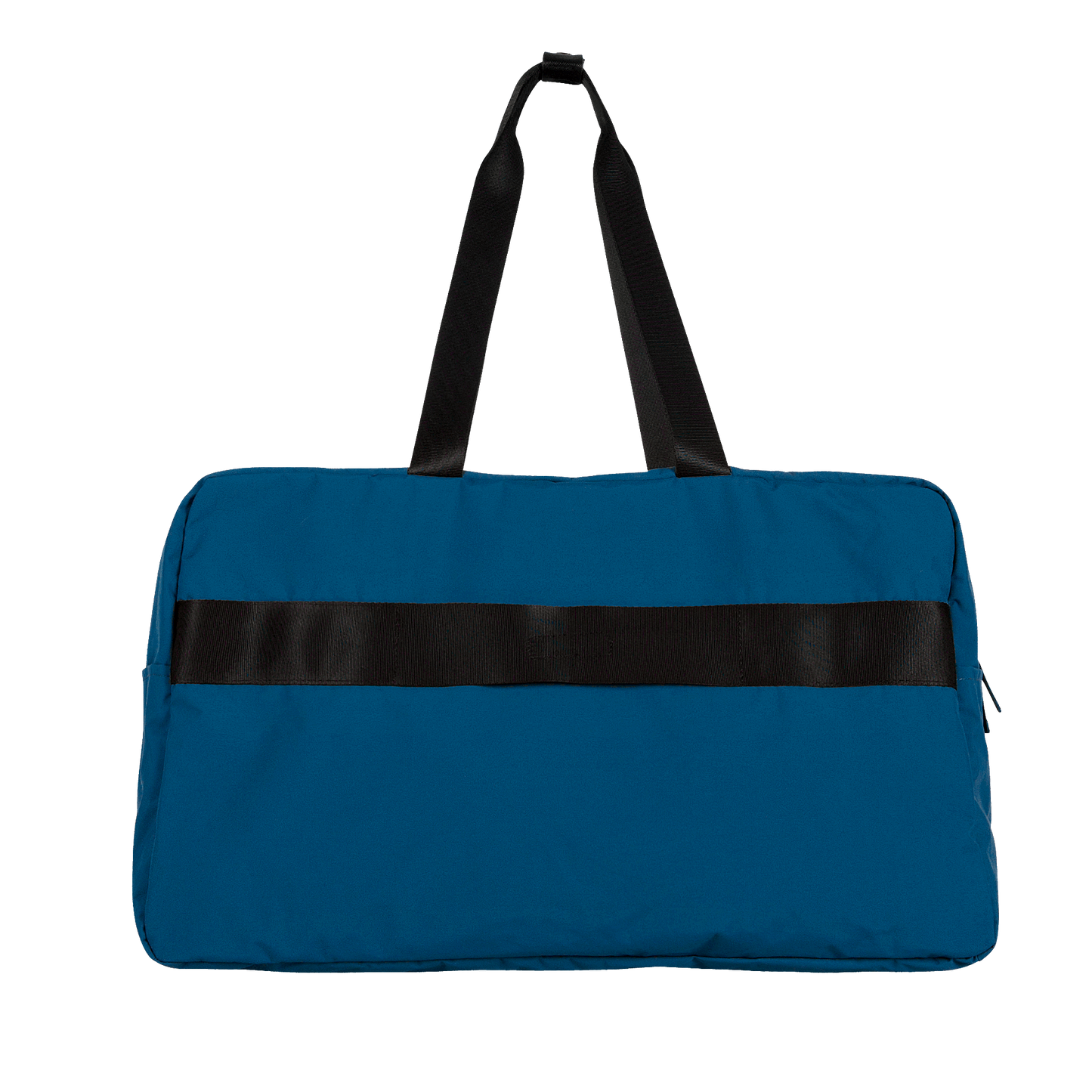 TREE RPET Foldable Duffle Bag - Navy, product back view, come with luggage handle sleeve.