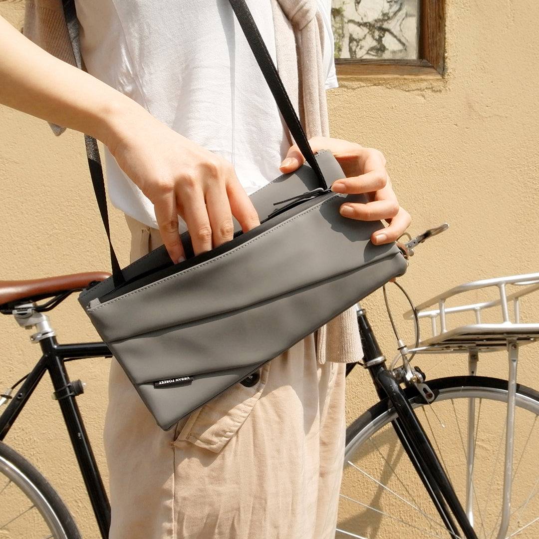 LIGHT Multipurpose Shoulder Bag - Grey comes with waterproof zipper for any weather.