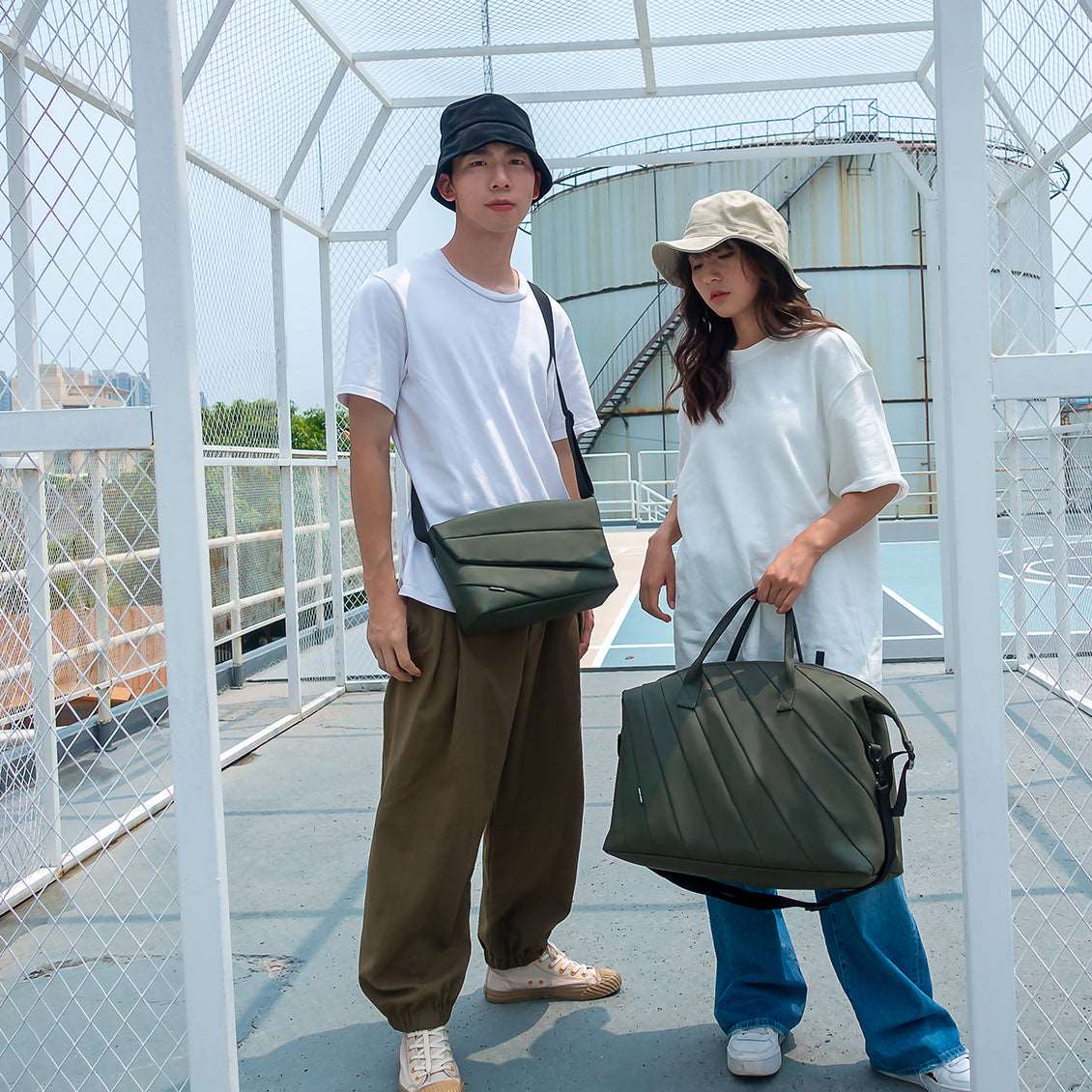 Urban Forest LIGHT Messenger Bag and Duffel - Pine Green, your stylish travel companion.