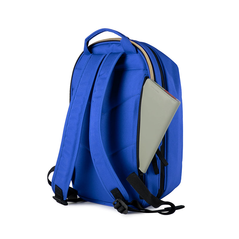 Urban Forest BEETLE series Backpack - Electric Blue - when not Extended - side Back profile