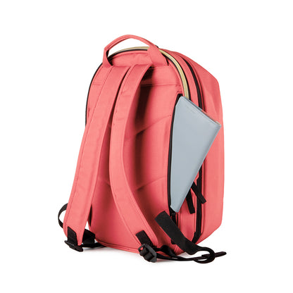 Urban Forest BEETLE Expandable Backpack - Flamingo - side back view before extend